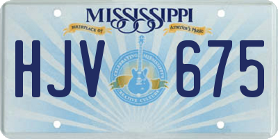 MS license plate HJV675