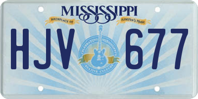 MS license plate HJV677