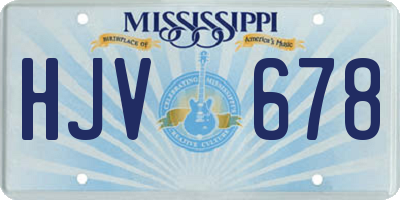 MS license plate HJV678