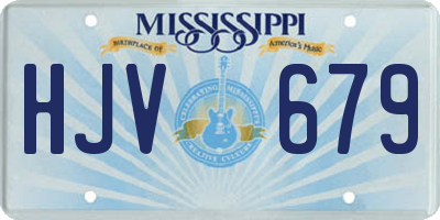 MS license plate HJV679