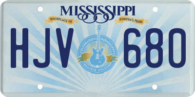 MS license plate HJV680