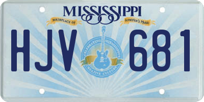 MS license plate HJV681