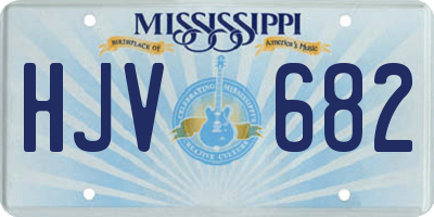 MS license plate HJV682