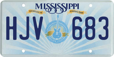 MS license plate HJV683