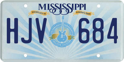 MS license plate HJV684