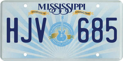 MS license plate HJV685