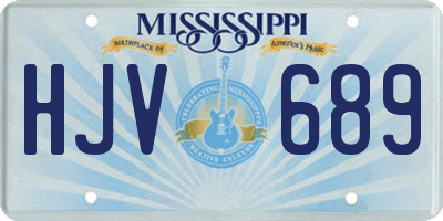 MS license plate HJV689