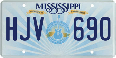 MS license plate HJV690
