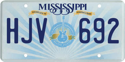 MS license plate HJV692