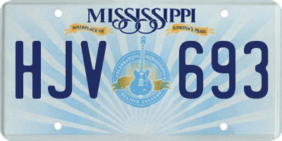 MS license plate HJV693
