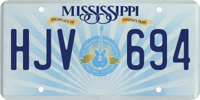 MS license plate HJV694