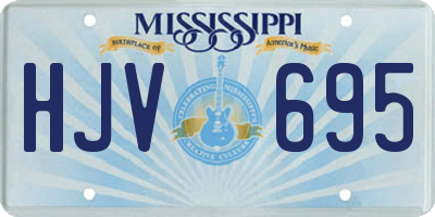 MS license plate HJV695