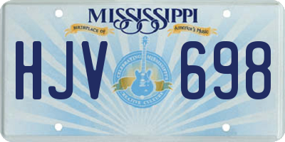 MS license plate HJV698