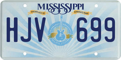 MS license plate HJV699