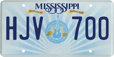 MS license plate HJV700