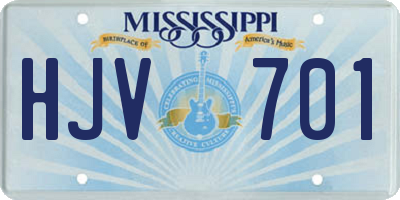 MS license plate HJV701