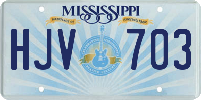 MS license plate HJV703