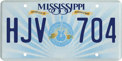 MS license plate HJV704