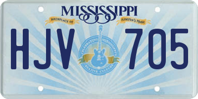 MS license plate HJV705