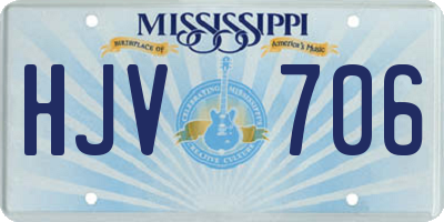 MS license plate HJV706
