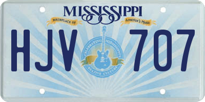 MS license plate HJV707