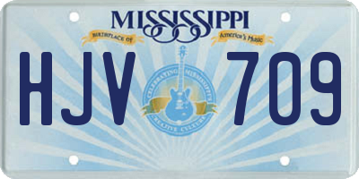MS license plate HJV709