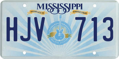 MS license plate HJV713