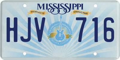 MS license plate HJV716