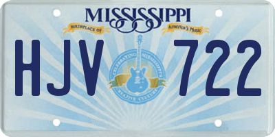 MS license plate HJV722