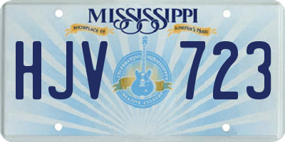 MS license plate HJV723