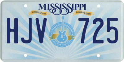 MS license plate HJV725
