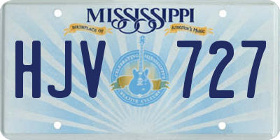 MS license plate HJV727