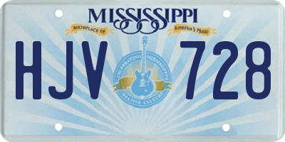 MS license plate HJV728