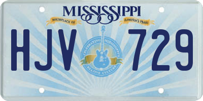 MS license plate HJV729