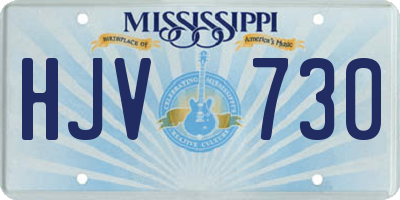 MS license plate HJV730