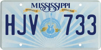 MS license plate HJV733