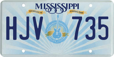 MS license plate HJV735