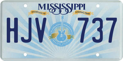 MS license plate HJV737