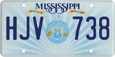 MS license plate HJV738