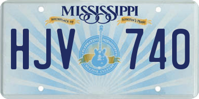 MS license plate HJV740