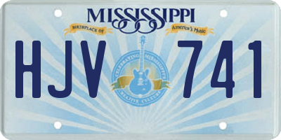MS license plate HJV741