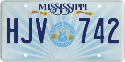 MS license plate HJV742