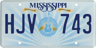 MS license plate HJV743