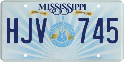 MS license plate HJV745
