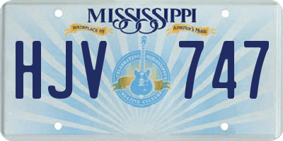 MS license plate HJV747