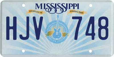 MS license plate HJV748