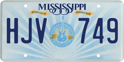 MS license plate HJV749
