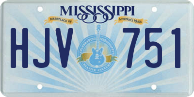 MS license plate HJV751