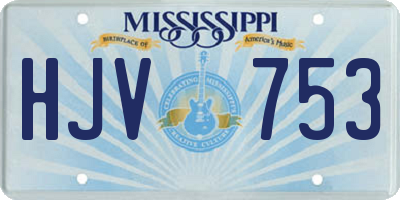 MS license plate HJV753