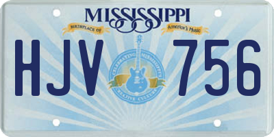 MS license plate HJV756